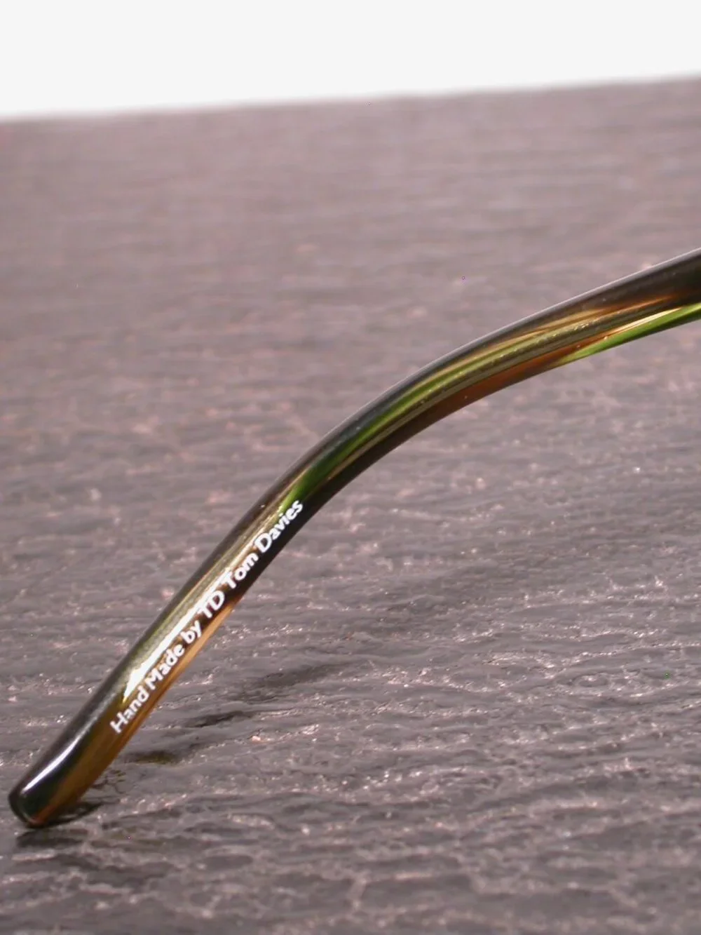 Tom Davies Green Tortoise Stripe Round Classic Sunglasses FRAME ONLY